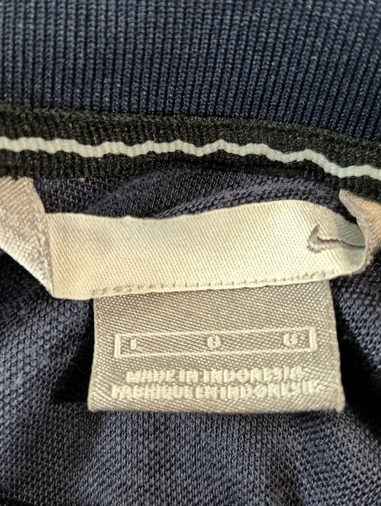 NWOT Nike Vintage Y2K Navy Blue Piping Center Swoosh V-Neck Performance Shirt L - Picture 9 of 9